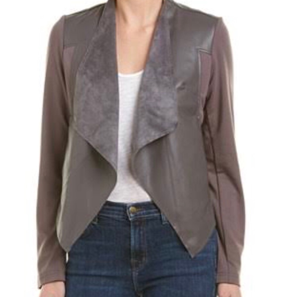 Gray Faux Suede Wrap Casual Jacket XL